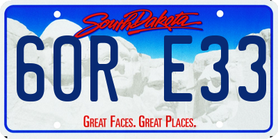 SD license plate 60RE33