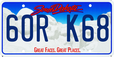 SD license plate 60RK68