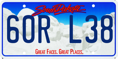 SD license plate 60RL38