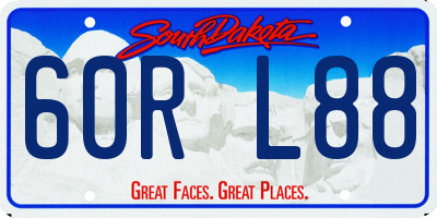 SD license plate 60RL88
