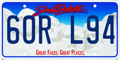 SD license plate 60RL94