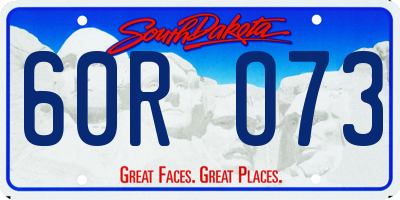 SD license plate 60RO73