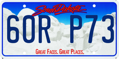 SD license plate 60RP73