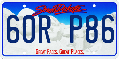 SD license plate 60RP86