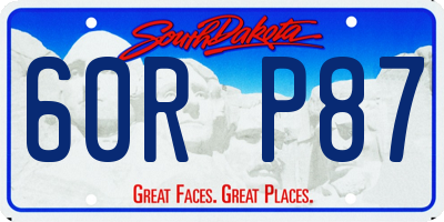 SD license plate 60RP87