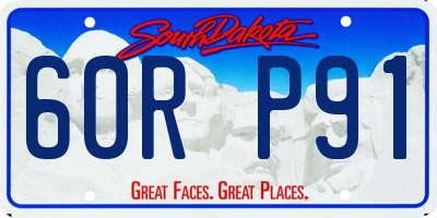 SD license plate 60RP91