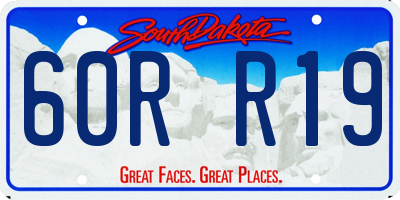SD license plate 60RR19