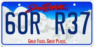 SD license plate 60RR37