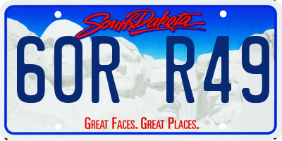 SD license plate 60RR49