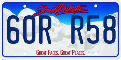 SD license plate 60RR58