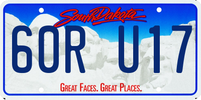 SD license plate 60RU17