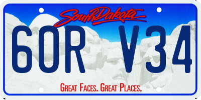 SD license plate 60RV34