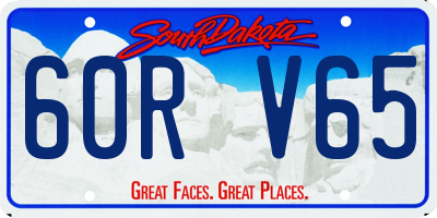 SD license plate 60RV65