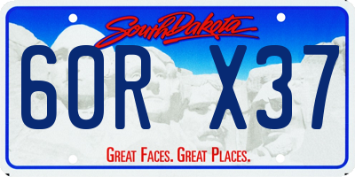 SD license plate 60RX37