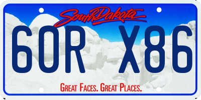 SD license plate 60RX86