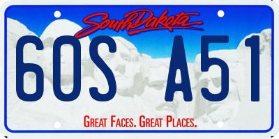 SD license plate 60SA51