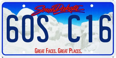 SD license plate 60SC16