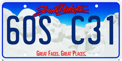 SD license plate 60SC31