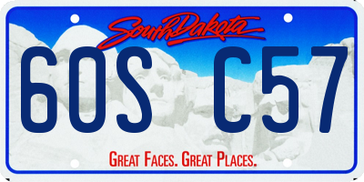 SD license plate 60SC57