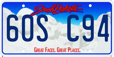 SD license plate 60SC94