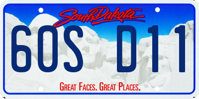 SD license plate 60SD11