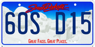 SD license plate 60SD15