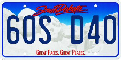 SD license plate 60SD40