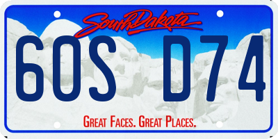 SD license plate 60SD74