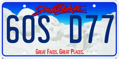 SD license plate 60SD77