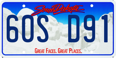 SD license plate 60SD91