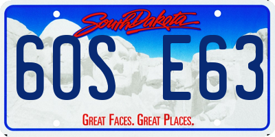 SD license plate 60SE63