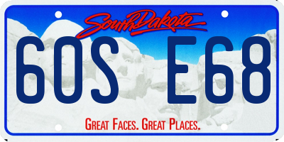 SD license plate 60SE68