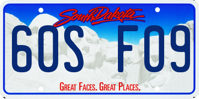 SD license plate 60SF09