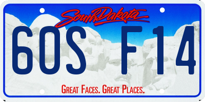 SD license plate 60SF14