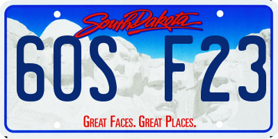 SD license plate 60SF23