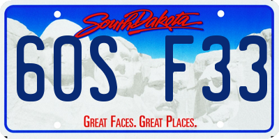 SD license plate 60SF33