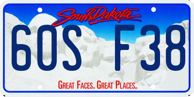 SD license plate 60SF38