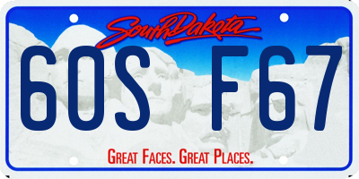 SD license plate 60SF67
