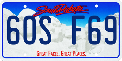 SD license plate 60SF69