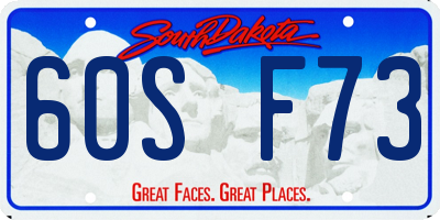 SD license plate 60SF73