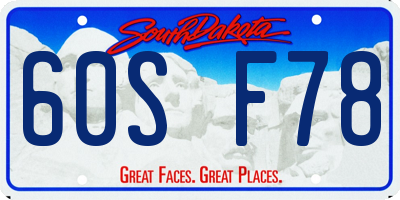 SD license plate 60SF78