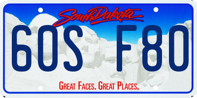 SD license plate 60SF80