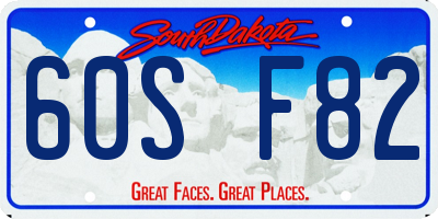 SD license plate 60SF82