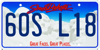 SD license plate 60SL18