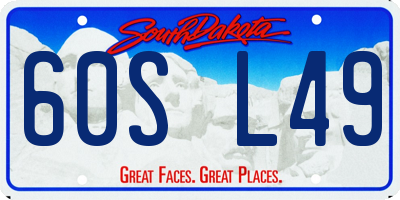 SD license plate 60SL49