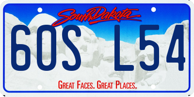 SD license plate 60SL54