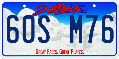 SD license plate 60SM76