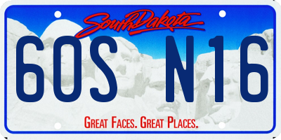 SD license plate 60SN16