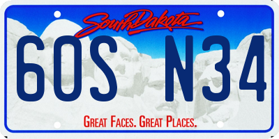 SD license plate 60SN34