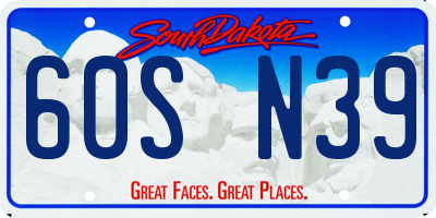 SD license plate 60SN39